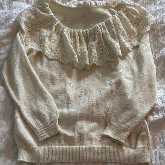 Off-the-Shoulder Cream Sweater - Picture 5 of 9